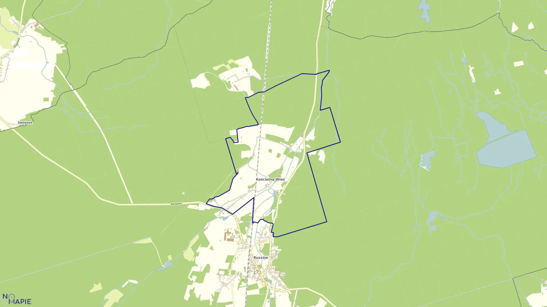 Mapa obrębu KOŚCIELNA WIEŚ w gminie Węgliniec